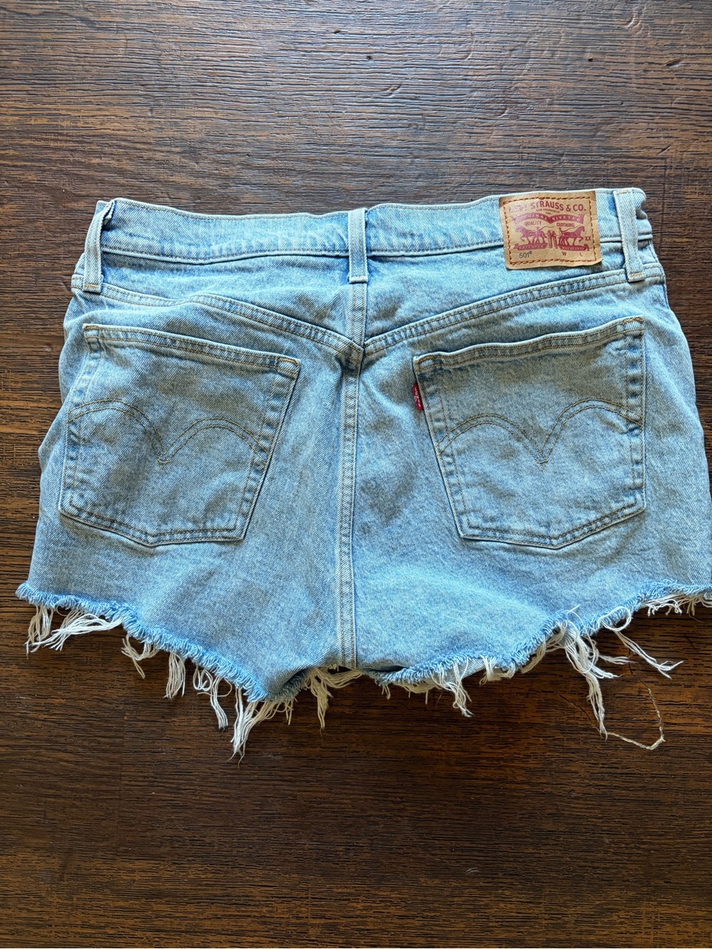 Women's Levi's 501 Jorts Blue Solid 30 Short Cut-Off Retro Daisy Duke Festival